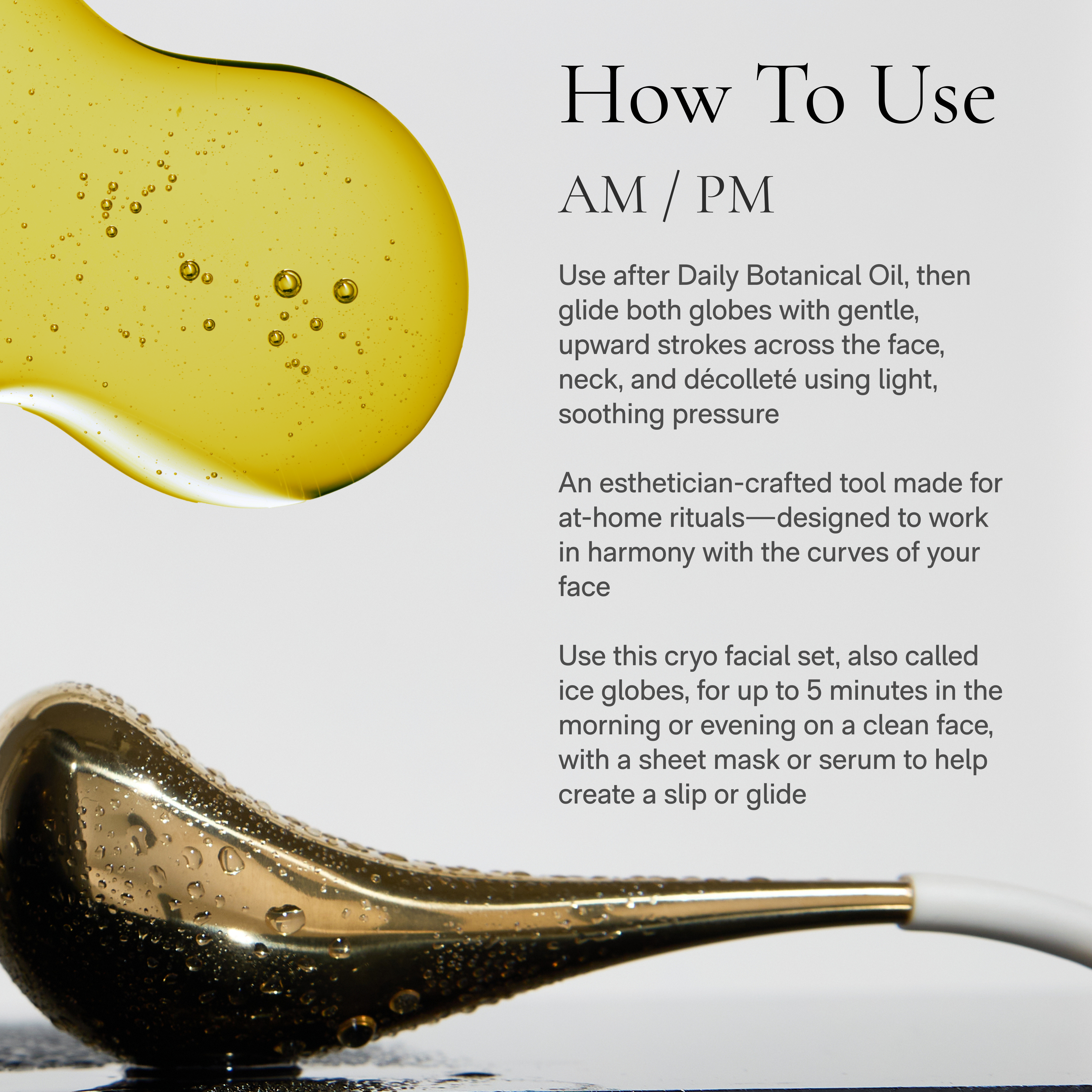 Gold Cryo Facial Set | Ice Freeze Face Tool