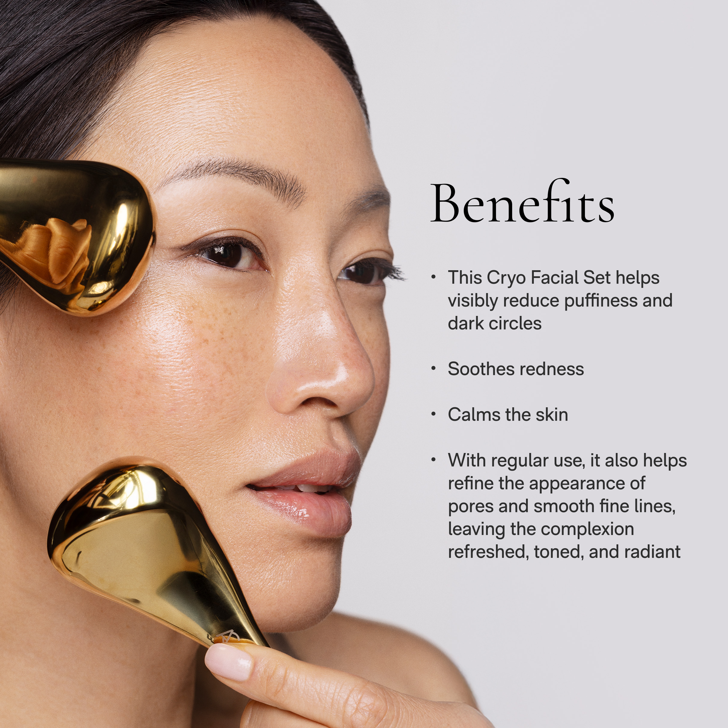 Gold Cryo Facial Set | Ice Freeze Face Tool