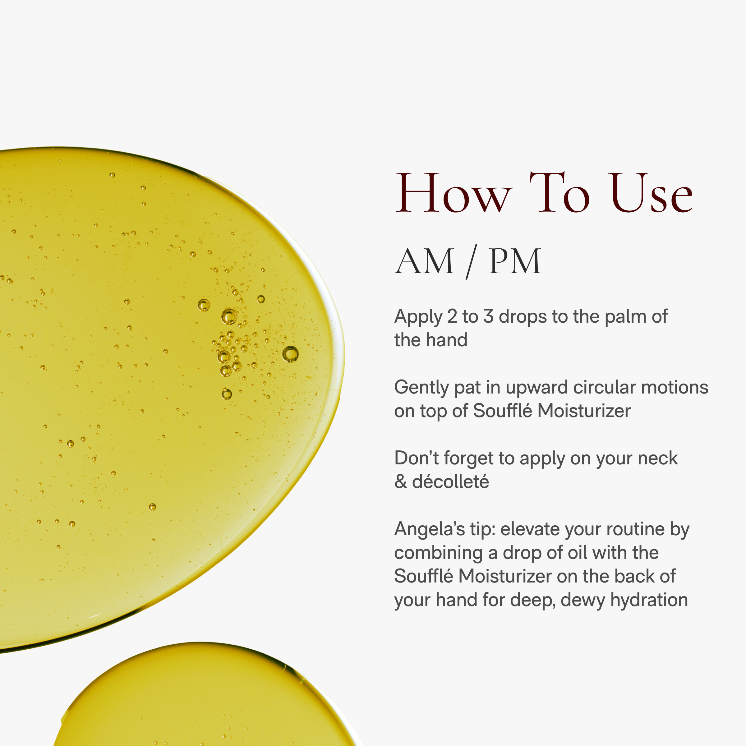 how to use oil instructions with oil swatch.