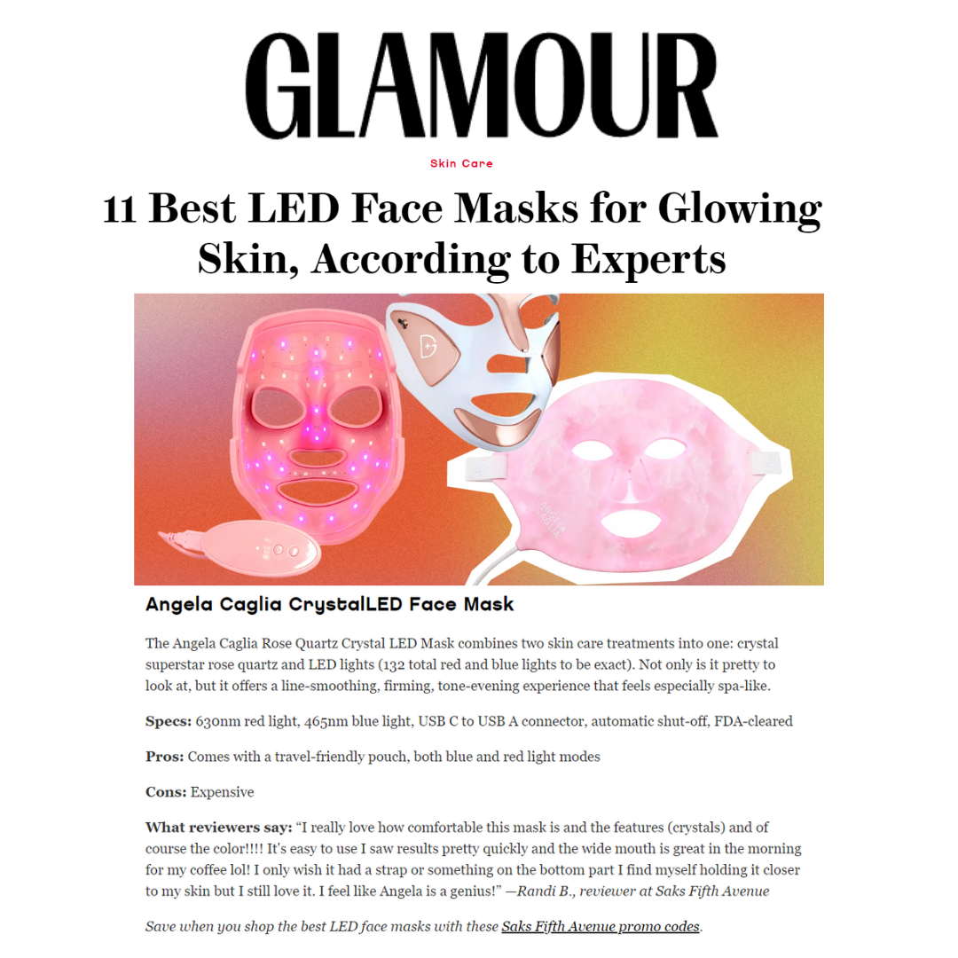 Glamour Magazine mention of Crystal LED Face Mask