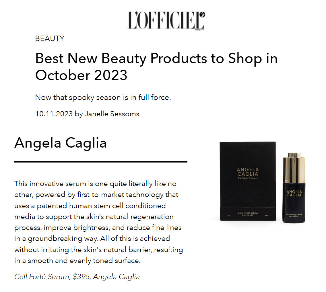 L'Officiel Magazine Cell Forte Best New Product Launch