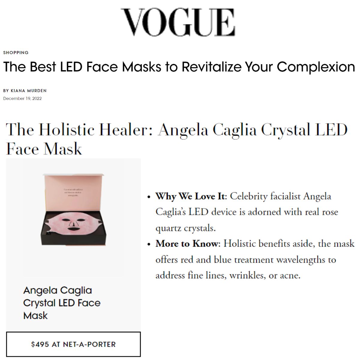 Vogue Magazine Best LED face masks.